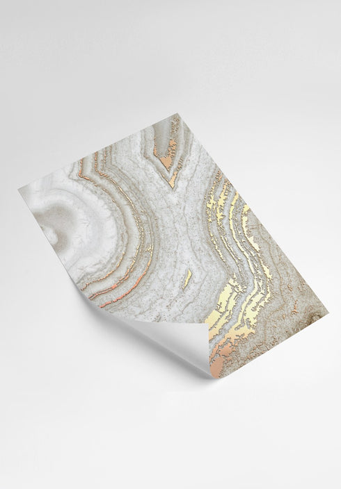 Conjunto de 2 Pósters Ágata Marrón de Oro Rosa Real 50x70cm